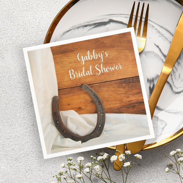 Hufeisen und Satin Country Western Brautparty Serviette (Von Creator hochgeladen)