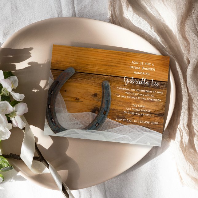 Hufeisen und Schleier Brautparty Einladung (Von Creator hochgeladen)