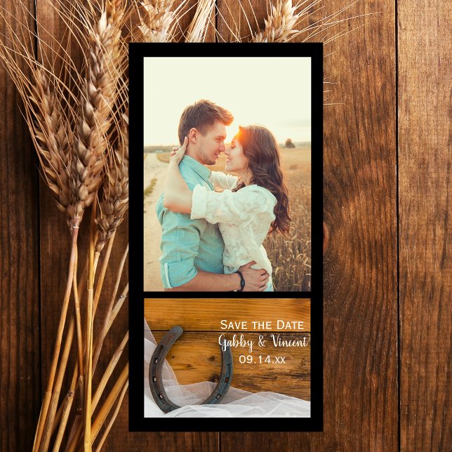 Hufeisen und Schleier-Western Hochzeit Das Datum s Save The Date (Von Creator hochgeladen)