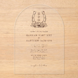 Hufeisen und Wappen Western Acryleinladungen