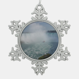 Hufeisenfälle in Niagara Falls Schneeflocken Zinn-Ornament
