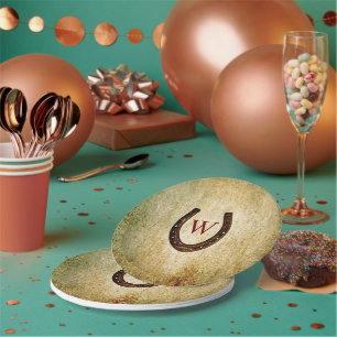 Hufeisenpapier-Mit Monogramm Teller