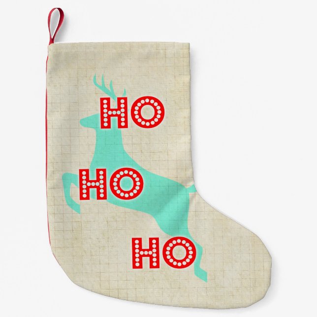 Hufeisenwein Weihnachten Rentierrot grün Kleiner Weihnachtsstrumpf (Vorderseite)