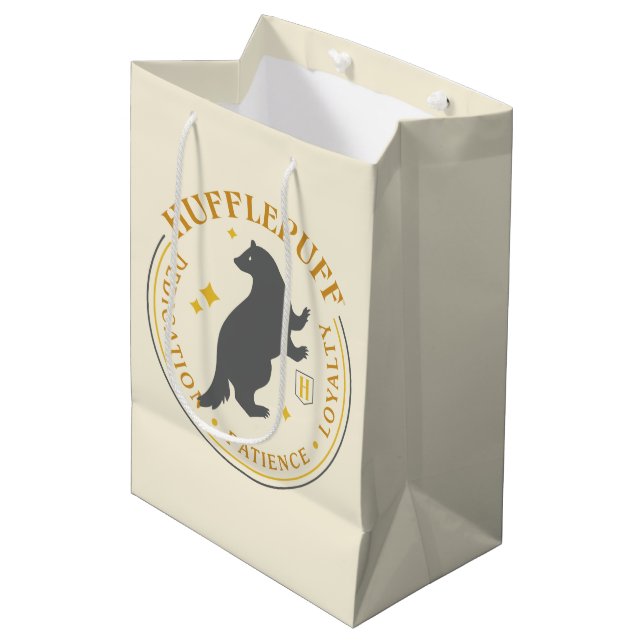 HUFFLEPUFF™ Badger House Pride Abzeichen Mittlere Geschenktüte (Vorderseite Schrägansicht)
