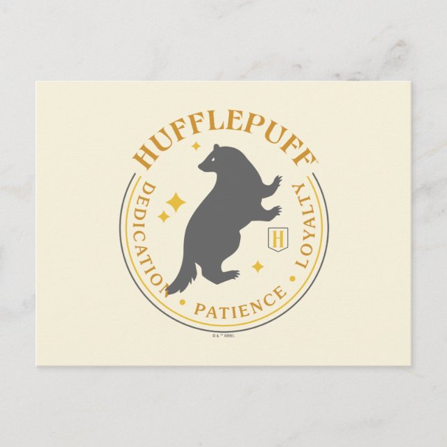 HUFFLEPUFF™ Badger House Pride Abzeichen Postkarte (Vorderseite)