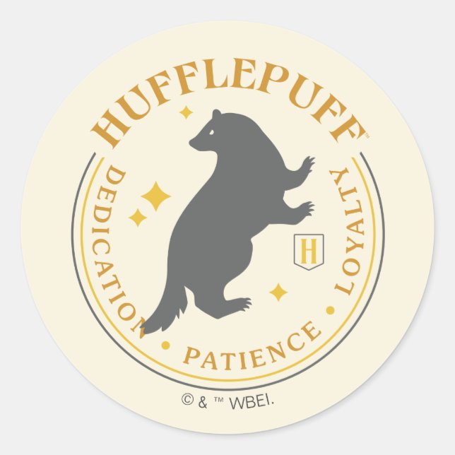 HUFFLEPUFF™ Badger House Pride Abzeichen Runder Aufkleber (Vorderseite)