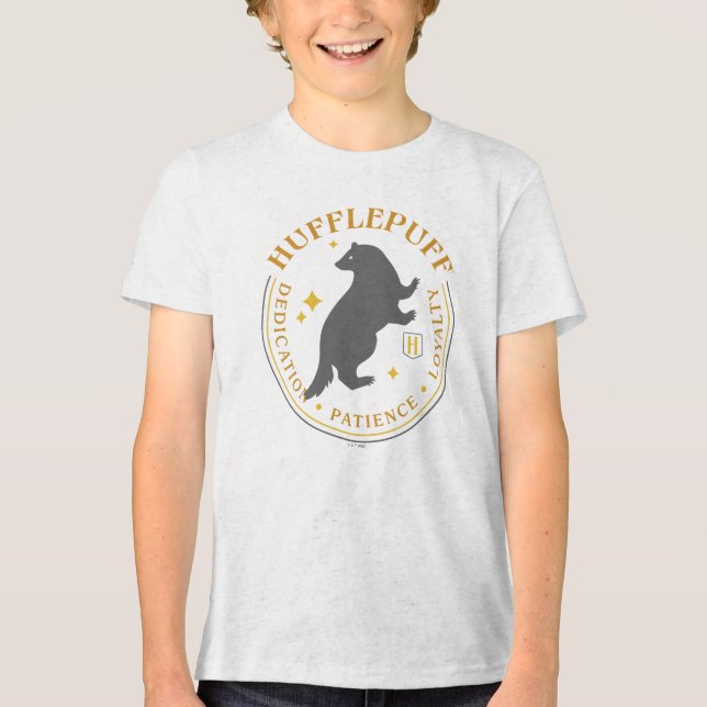 HUFFLEPUFF™ Badger House Stolz-Abzeichen Tri-Blend Shirt (Vorderseite)