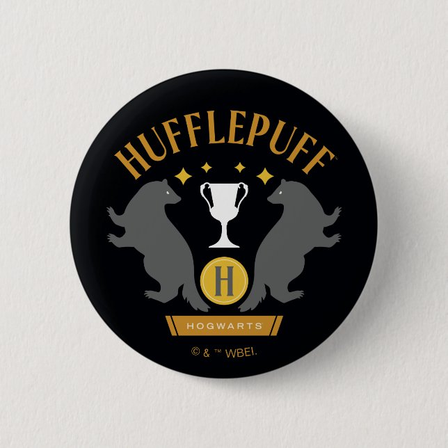 HUFFLEPUFF™ Badger und Cup House Pride Grafik Button (Vorderseite)