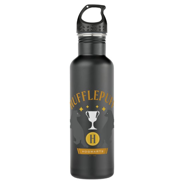 HUFFLEPUFF™ Badger und Cup House Pride Grafik Edelstahlflasche (Vorderseite)
