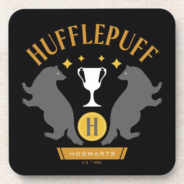 HUFFLEPUFF™ Badger und Cup House Pride Grafik Getränkeuntersetzer (Vorderseite)