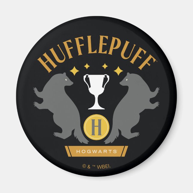 HUFFLEPUFF™ Badger und Cup House Pride Grafik Magnet (Vorne)