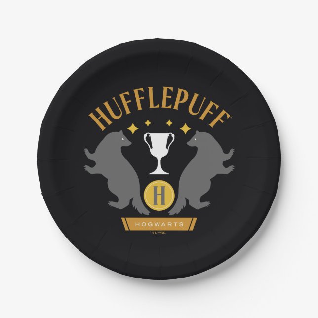 HUFFLEPUFF™ Badger und Cup House Pride Grafik Pappteller (Vorderseite)
