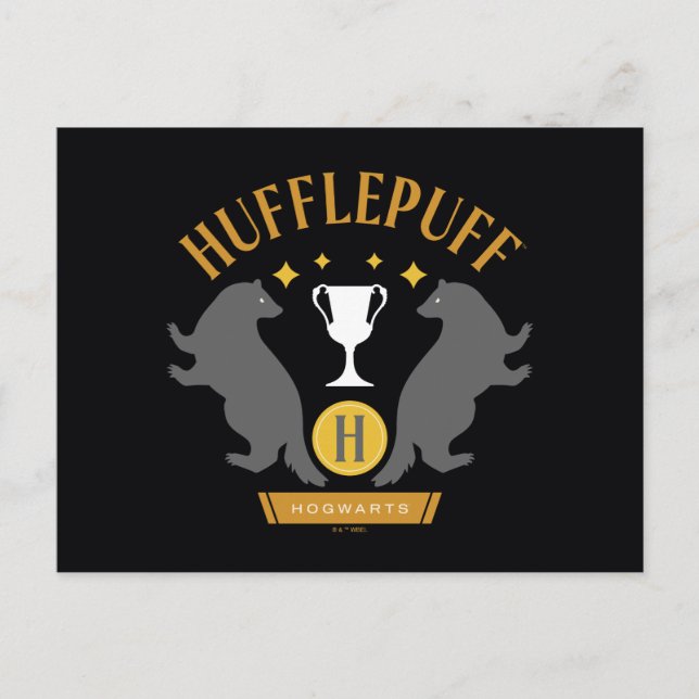 HUFFLEPUFF™ Badger und Cup House Pride Grafik Postkarte (Vorderseite)