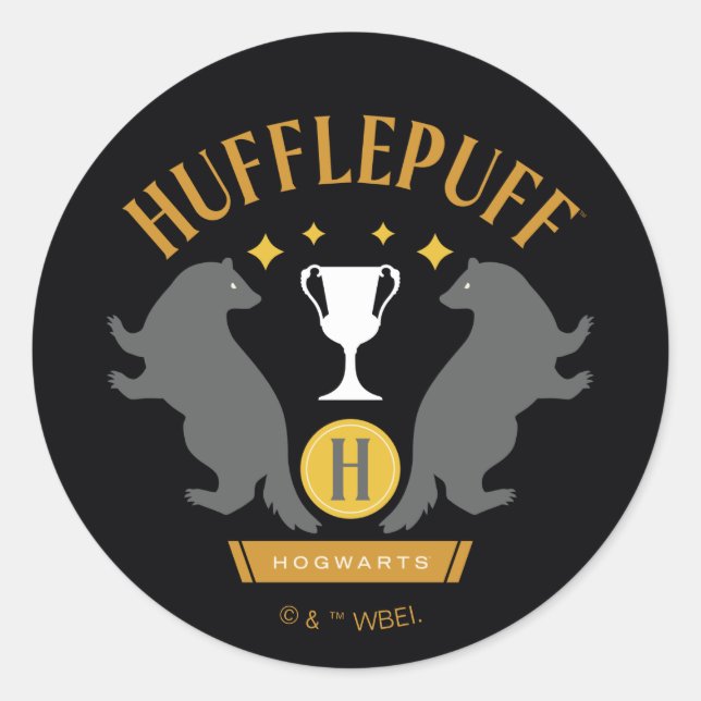 HUFFLEPUFF™ Badger und Cup House Pride Grafik Runder Aufkleber (Vorderseite)