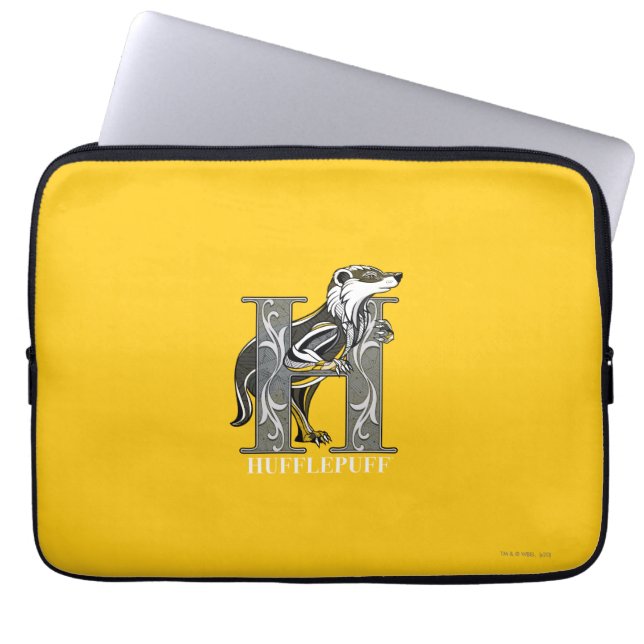 HUFFLEPUFF™ Crosshatched Emblem Laptopschutzhülle (Vorderseite)