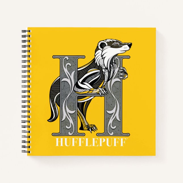 HUFFLEPUFF™ Crosshatched Emblem Notizbuch (Vorderseite)