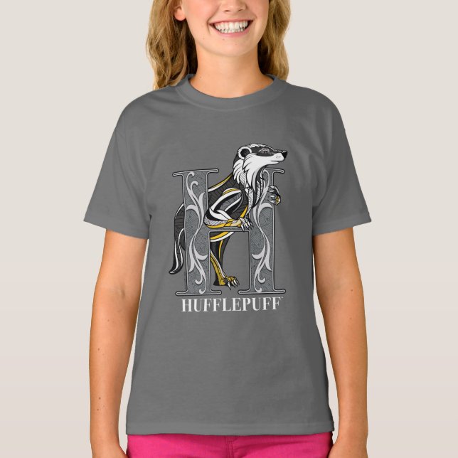 HUFFLEPUFF™ Crosshatched Emblem T-Shirt (Vorderseite)
