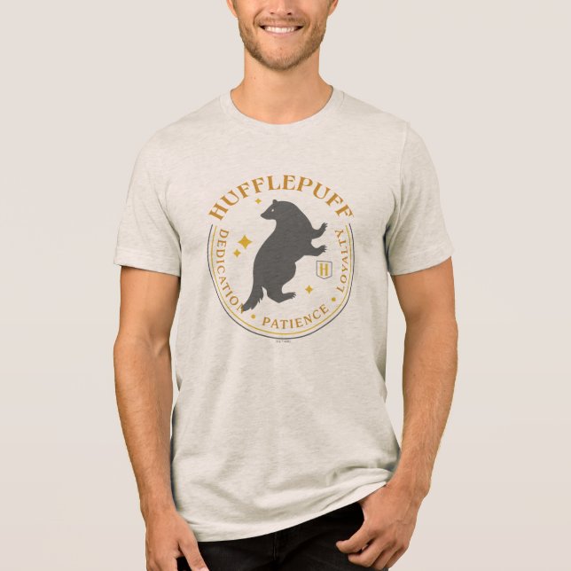 HUFFLEPUFF™ Dachs-Haus-Stolz-Abzeichen Tri-Blend Shirt (Vorderseite)