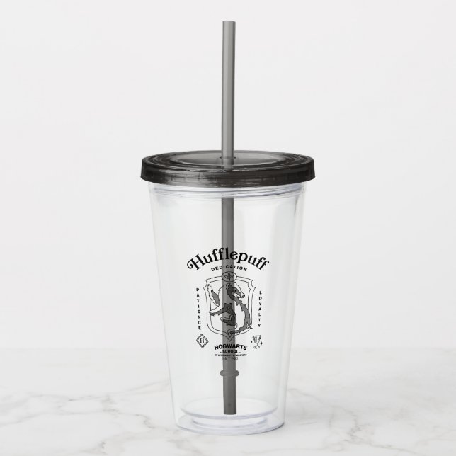 HUFFLEPUFF™ Dedication Patience Loyalty Crest Acryltrinkbecher (Vorderseite)