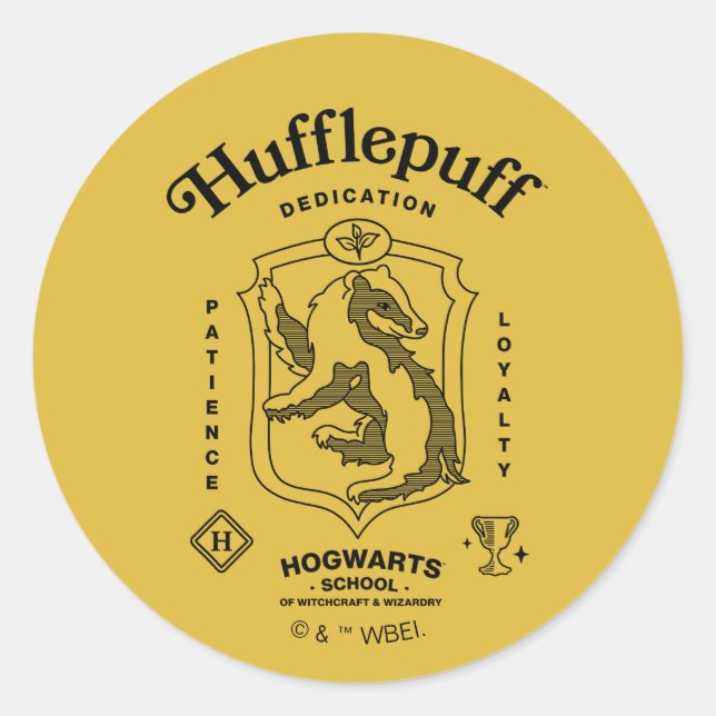HUFFLEPUFF™ Dedication Patience Loyalty Crest Runder Aufkleber (Vorderseite)