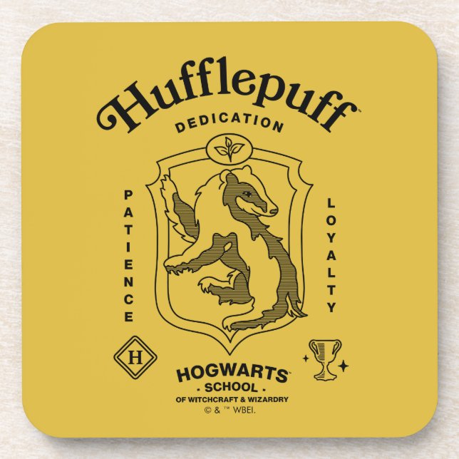HUFFLEPUFF™ Hingabe Geduld Loyalität Wappen Getränkeuntersetzer (Vorderseite)