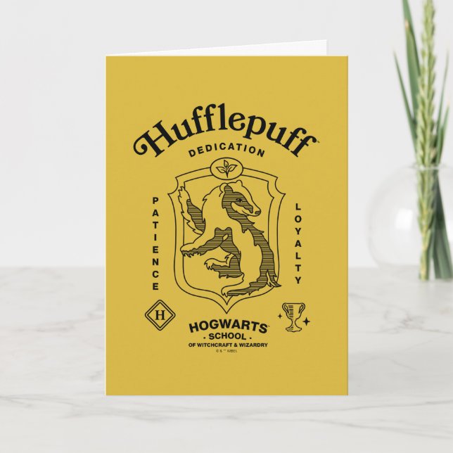 HUFFLEPUFF™ Hingabe Geduld Loyalität Wappen Karte (Vorderseite)