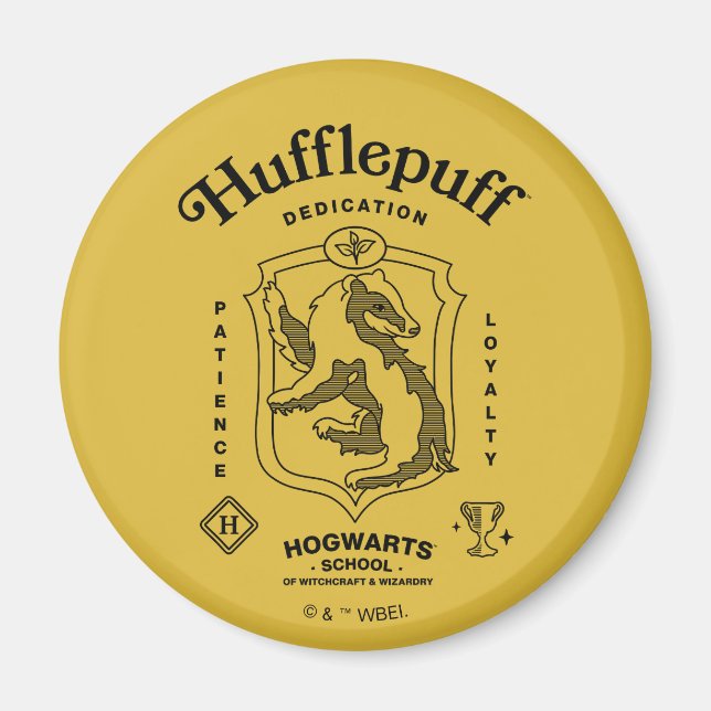 HUFFLEPUFF™ Hingabe Geduld Loyalität Wappen Magnet (Vorne)
