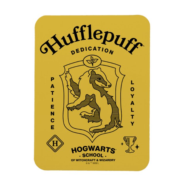 HUFFLEPUFF™ Hingabe Geduld Loyalität Wappen Magnet (Vertikal)