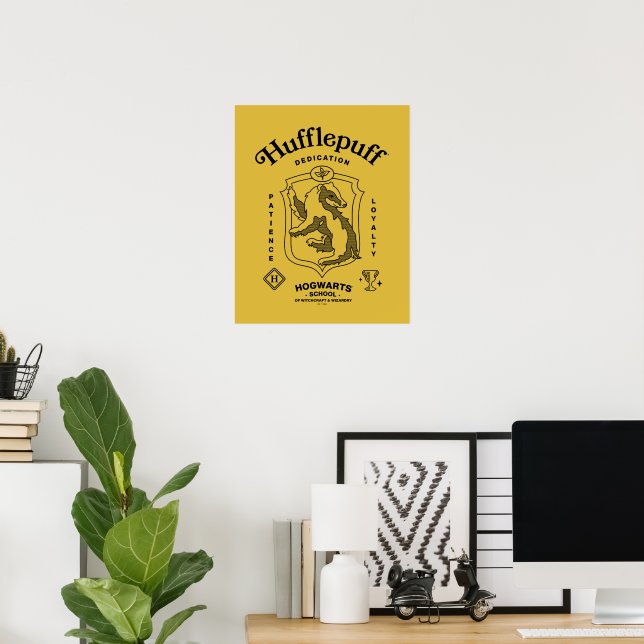HUFFLEPUFF™ Hingabe Geduld Loyalität Wappen Poster (Heimbüro)