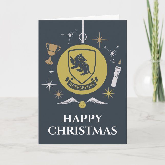 HUFFLEPUFF™ Holiday Bauble Graphic Feiertagskarte (Vorderseite)