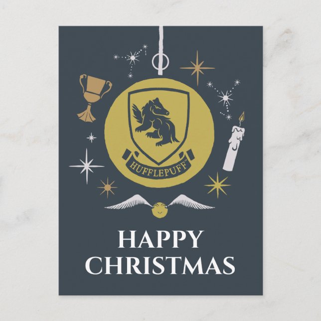 HUFFLEPUFF™ Holiday Bauble Graphic Feiertagspostkarte (Vorderseite)