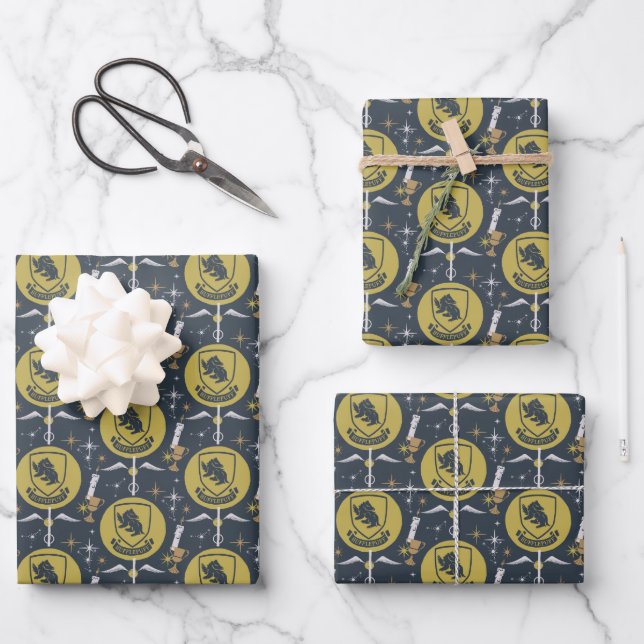 HUFFLEPUFF™ Holiday Bauble Graphic Geschenkpapier Set (Vorderseite)