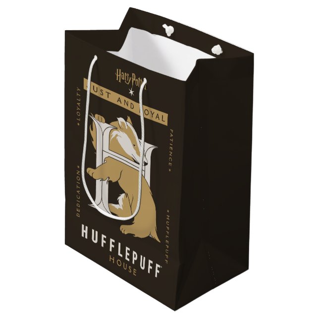 HUFFLEPUFF™ House Just and Loyal Mittlere Geschenktüte (Vorderseite Schrägansicht)