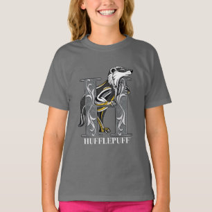 HUFFLEPUFF™ Kreuzschraffiertes Emblem T-Shirt