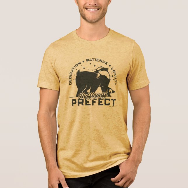 HUFFLEPUFF™ Präfektives Abzeichen Tri-Blend Shirt (Vorderseite)