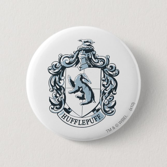 Hufflepuff-Wappen Blau Button (Vorderseite)