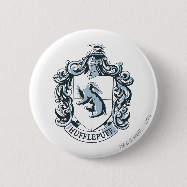 Hufflepuff Wappen Blue Button (Vorderseite)