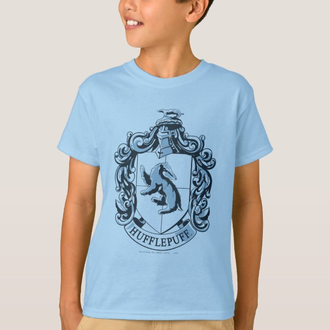 Hufflepuff Wappen Blue T-Shirt (Vorderseite)