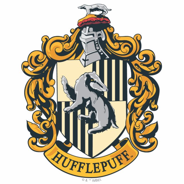 Hufflepuff Wappen Fotoskulptur Magnet (Vorne)