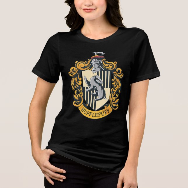 Hufflepuff Wappen Tri-Blend Shirt (Vorderseite)