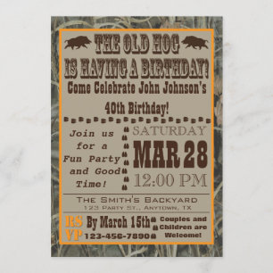 Hufjagd Geburtstag Einladung mit Camouflage