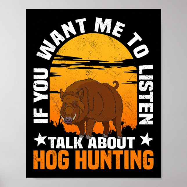 Hufjagd Schwein Hunter Huntsman 1 Poster (Vorne)