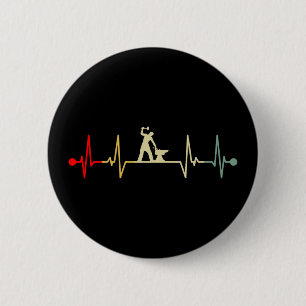 Hufschmied Herzschlag Design Vintage Button