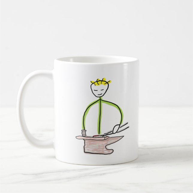 Hufschmied Stickman Kaffeetasse (Links)