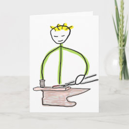 Hufschmied Stickman Karte