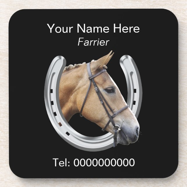 Hufschmiedpferd und -hufeisen untersetzer (Vorderseite)