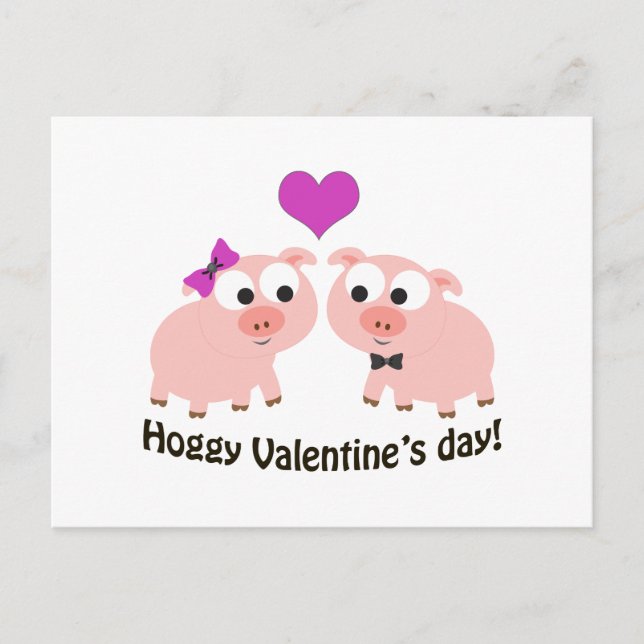 Hufschweine Valentinstag Feiertagspostkarte (Vorderseite)