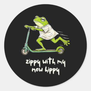Hüftersatz-Chirurgie Frosch Zippy Mit Neuem Hippy Runder Aufkleber