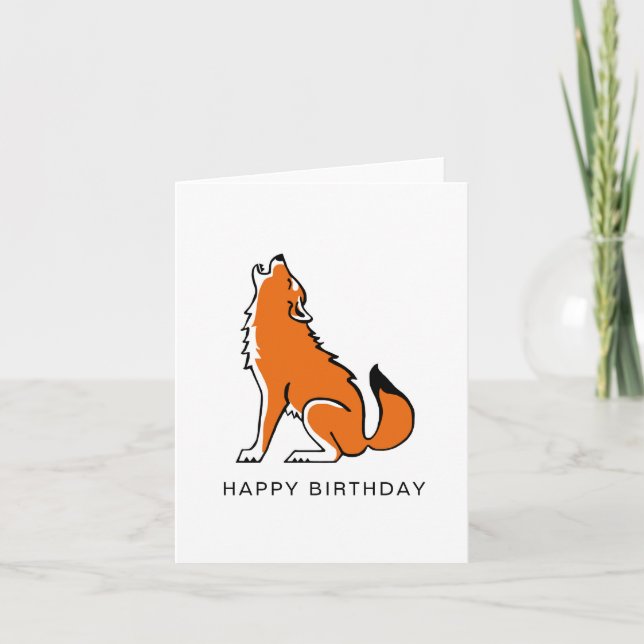 Huftier Red WOLF - Wildtiere - gefährdete Tiere Karte (Vorderseite)