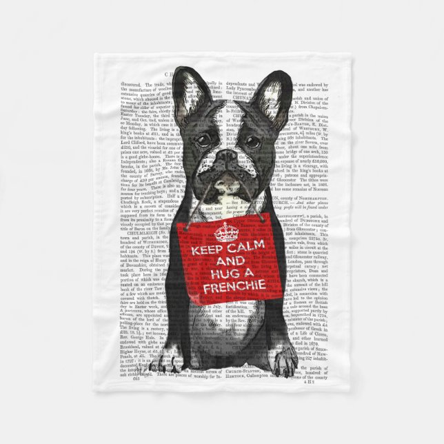 Hug a Frenchie Fleecedecke (Vorderseite)